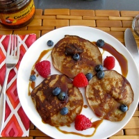 Bananut Pancakes with Coconut Nectar & Jam